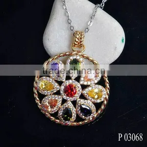 925 Silver Jewellery Pendant Necklaces With Factory Price/glass Pendant Jewelry Ruby thumbnail-3