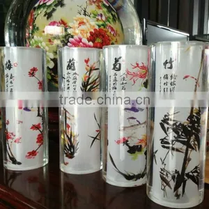 2016 Wholesale Chinese Beautiful Painting Customized Crystal Pen Holder thumbnail-1