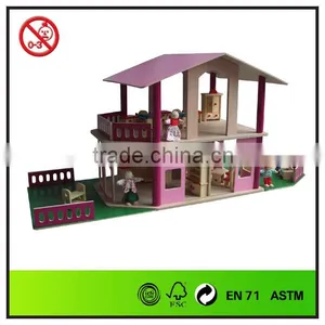 Wooden Dollhouse With Accessories thumbnail-1
