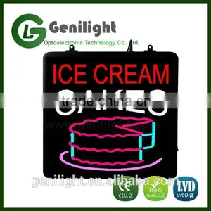 Bright 53*45cm Ice Cream Cake Shop Open Store Animated LED Sign thumbnail-1