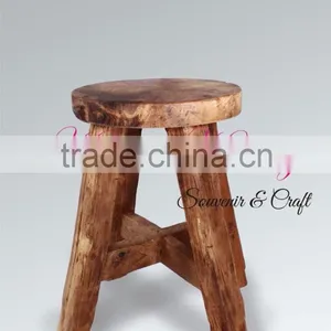 Unique Teak Wood and Root Stool Cafe and Bar Furniture thumbnail-4