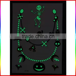 Halloween Party Glow in the Dark Body Tattoo Sticker thumbnail-1