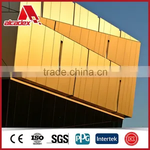 Golden Mirror Finished Aluminum Composite Panel Wall Cladding Acp thumbnail-1