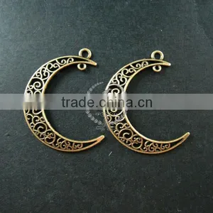 36x32mm Vintage Style Antiqued Bronze Moon Connector DIY Pendant Charm Supplies Findings 1810417 thumbnail-1