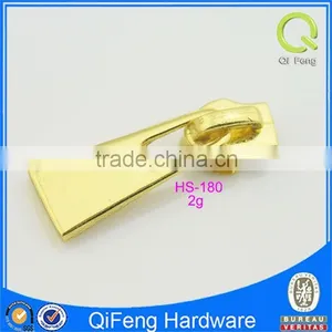 HS-180 Gold Zipper Puller Custom Metal Bag Part Gold Simple Design thumbnail-1