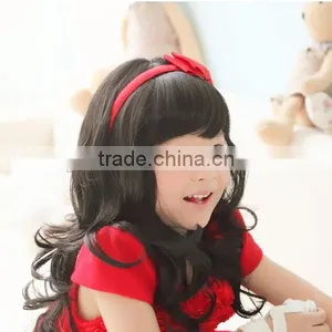Wholesale Cheap Kids Synthetic Hair Wigs Sweety Little Girl Wavy Wigs With 2 Colors thumbnail-4