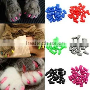 Soft 20 PCS Nail Covers Caps Claw Caps Paw Covers for Cat Pet Kitten With Glue thumbnail-2