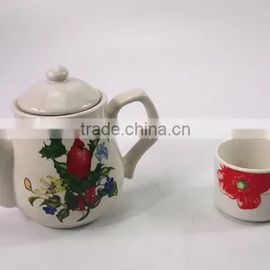 Fashion Style Ceramic Water Bottle Ceramic Flower Pot Painting Designs Ceramic Kettle With Ear Handle Ceramic Tea Pot thumbnail-1