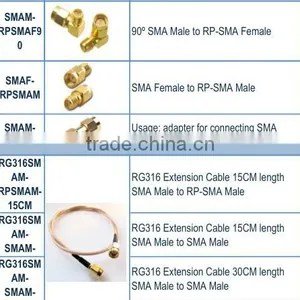 15CM RG316 Extension Cable SMA Male Plug to SMA Female Pigtail Cable thumbnail-6