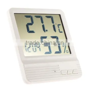 2016 Termometro Thermostat Weather Station LCD Digital Thermometer Hygrometer Temperature Humidity Meter Tester Gauge With Clock thumbnail-6