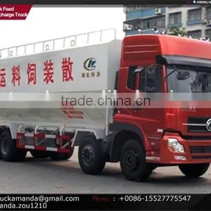 Dongfeng 8*4 Bulk Fodder Discharge Truck, 32cbm Bulk Fodder Delivery Truck, 15.3 Ton Bulk Fodder Carrier for Sale thumbnail-2