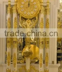 Luxury Retro 24K Gold Plated Wall Clock, Classic Wall Decorative Hanging Brass Angel Clock thumbnail-3