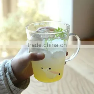 Coffee Glass Mug With Handle Tea Glass Mug With Printing thumbnail-6