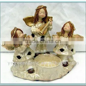 Antique Porcelain Angel Candle Holder thumbnail-1
