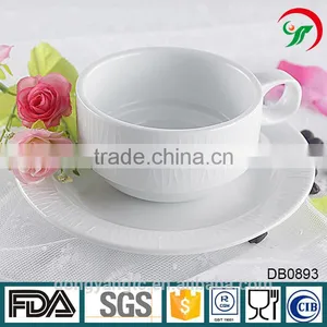 White Porcelain Bulk Tea Cup and Saucer Stands With Custom Logo thumbnail-1