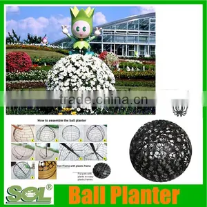 Hanging Flower Ball Round Flower Ball Shape Pot Sol Gardening Cheap Plastic Flower Pots Wholesale thumbnail-1