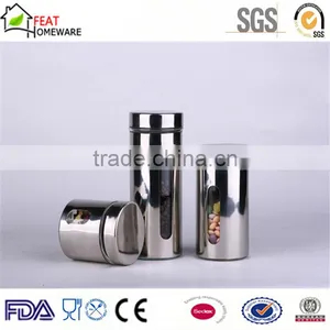 Stainless Steel Covered Glass Canister Food Storage Jar thumbnail-1