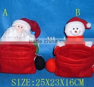 Holiday Items/ Christmas Gift Polyester Snowman Candy Container/ Christmas Decoration thumbnail-1