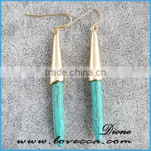Fashion Style Oval Charming Turquoise Stone Drop Dangle Earrings thumbnail-2