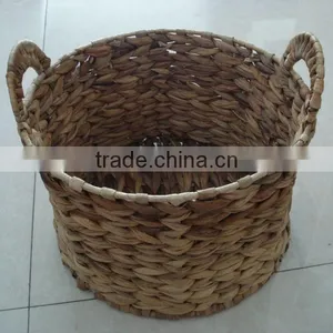 Water Hyacinth Storage Basket With Willow thumbnail-1
