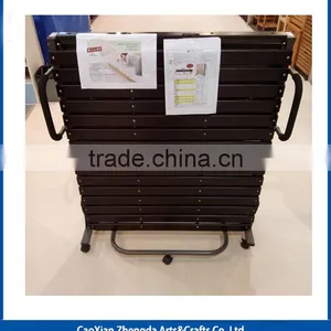 Folding Metal Single Bed With Wheels thumbnail-1