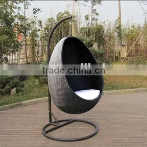 Patio Rattan Hanging Egg Chair & Stand thumbnail-1