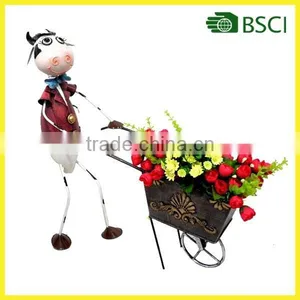 YS12265 Metal Doll With a Cow Flower Pot thumbnail-1