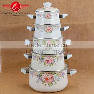 Promotional Custom Logo High Quality Enamel Cookware, Wholesale Enamel Pot thumbnail-1