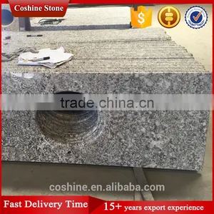 One Piece Bathroom Vanity Top Grey Granite Matertial thumbnail-4