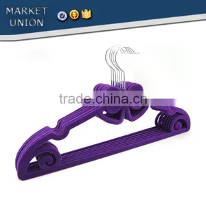 ABS Plastic Antiskid Velvet Hangers Flocking Clothes Hangers With Pulley,ABS,Nylon Villi,Chrome Plated Hook thumbnail-4