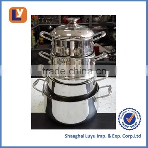 Nature Color 8pcs 4sets Stainless Steel Stock Pot thumbnail-1