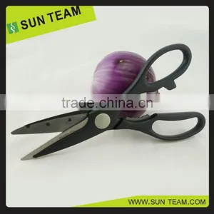 SK029 8-1/4"Popular Stainless Steel Black Handle Kitchen Scissors thumbnail-2