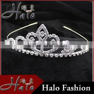 H172-019 Fashion Rhinestone Metal Beautiful Brides Crown Tiaras thumbnail-1