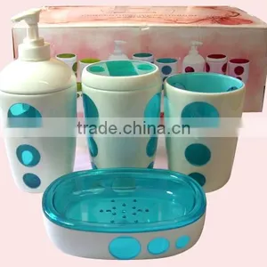 New Style Modern Design 4pcs Plastic Bathroom Accessory Set thumbnail-2