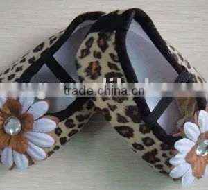 Leopard Baby Shoes With Daisy Flower/fahsion Baby Shoes thumbnail-1
