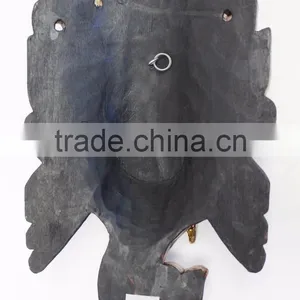 Wooden Mask of Hindu Lord Ganesh Wall Hanging Made In Nepal thumbnail-4