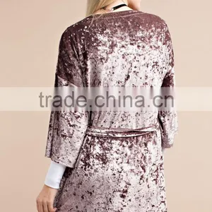 Fashion Party Wear 2017 New Arrivals Style Trendy Blouses Ladies Short Cardigan Super Soft Solid Velvet Clothing Wholesale thumbnail-4