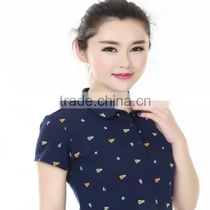 Screen Print Ladies Short Shirt Designs Latest Casual Wear Fashion for Women thumbnail-4
