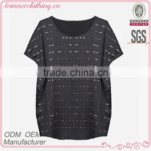 The Newest Lady Casual Simple Beaded and Sequined T-shirts thumbnail-1