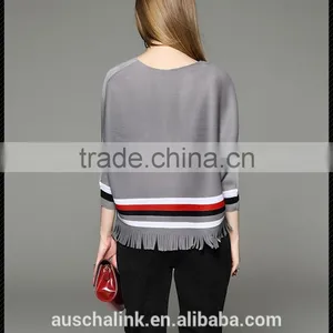 2016 Summer Loose Oversized Colorful Combination Striped T-shirt thumbnail-6