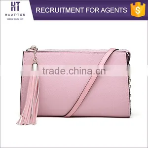 China Wholesale Ladies Small Pink Messenger Bags High Quality Popular Women Genuine Split Cow Leather Strap Shoulder Bag thumbnail-2