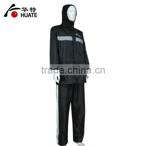 Mens Black Refelective Raincoat,waterproof Polyester Raincoat Manufacturer thumbnail-2