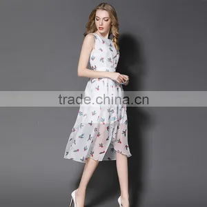 Maxnegio Women Casual One Piece Dress in Floral Print Sexy Slit Maxi Topshop Ruffle Dress thumbnail-4