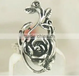 Fashion Rose Flower Rings, Fashion Antique Flower Rings, Elegant Woman Rings thumbnail-1