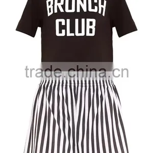 Top Selling Women Cotton Pajamas Custom Logo Print Summer Pyjama Short Sleeve Top With Stripes Shorts thumbnail-4