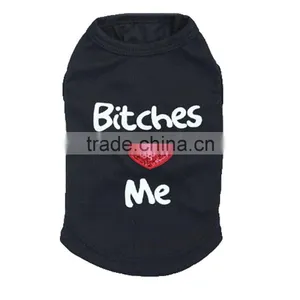 Black Pet Puppy Summer Shirt Pet Clothes T Shirt With Printing thumbnail-1