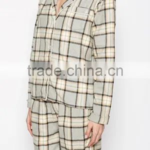 Plaid Cotton Set in Pajamas Women Photos thumbnail-3
