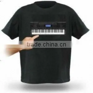 Customized Design Promotional EL Electronic Piano Black T-shirt With Adjustable Volume thumbnail-1