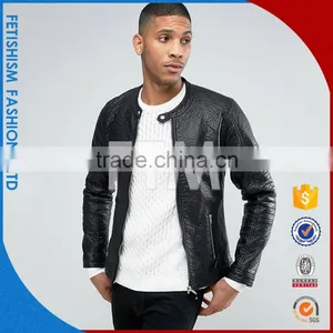 Men's Casual Black Jacket Collar Young Men PU Slim Long Sleeved Neat Locomotive Leather Coat thumbnail-2