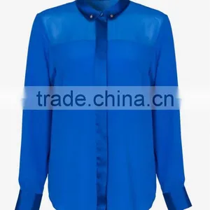 Ladies Button-Down Pure Silk Classic Shirt thumbnail-1